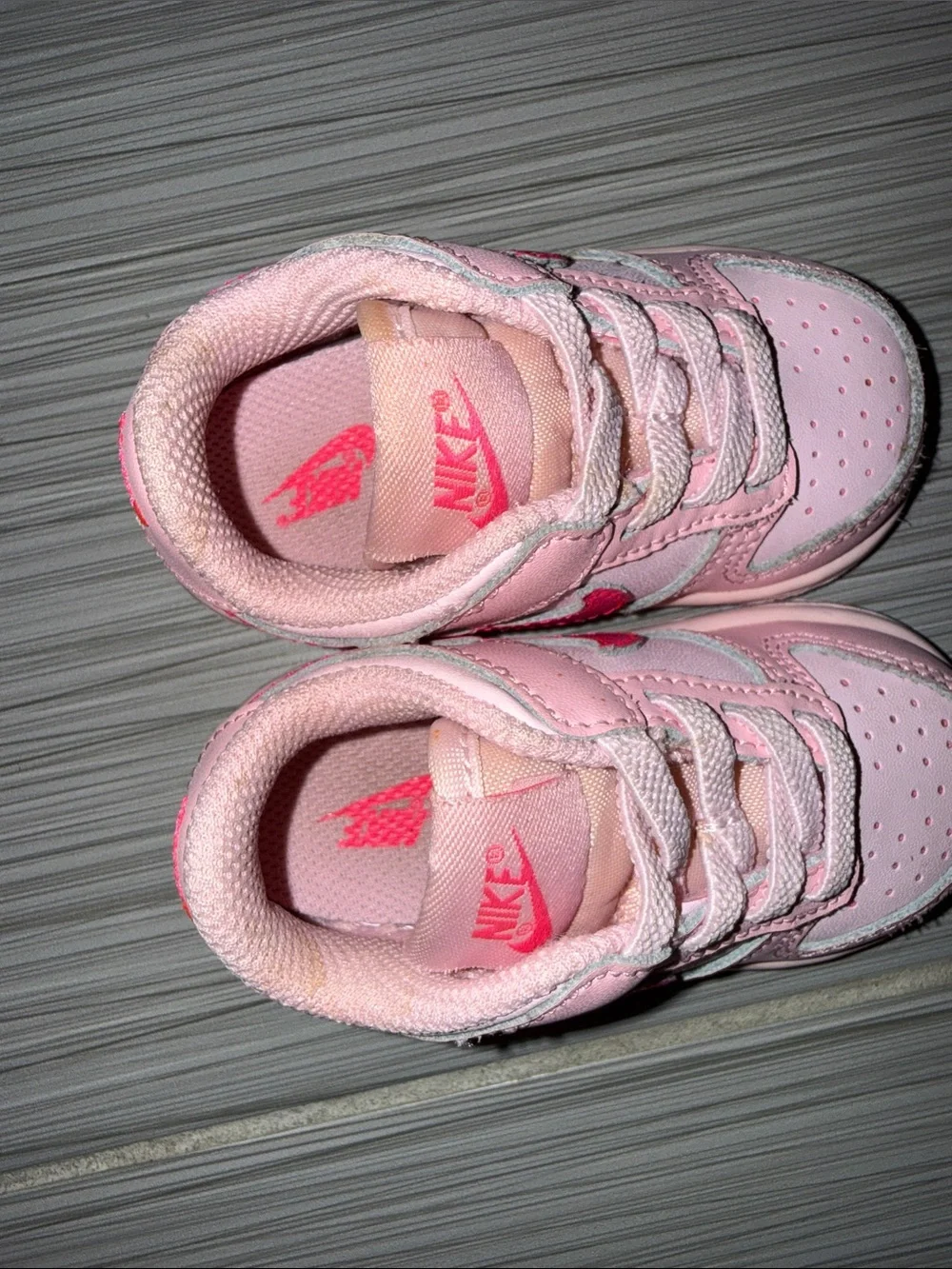 Nike dunk low triple pink sneakers size 4C